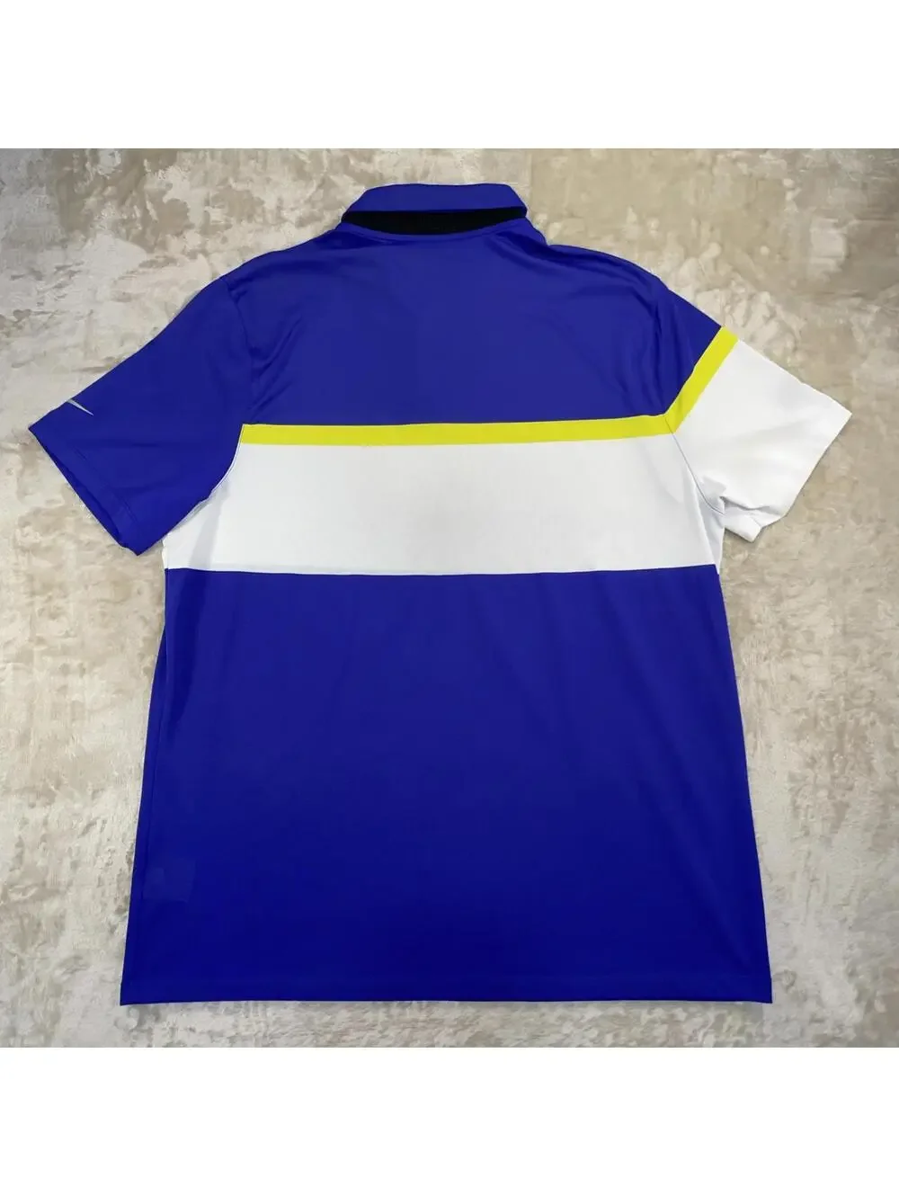 Nike Golf Polyester Colorblock Short Sleeve Polo Dri-Fit Shirt Blue Men's XL